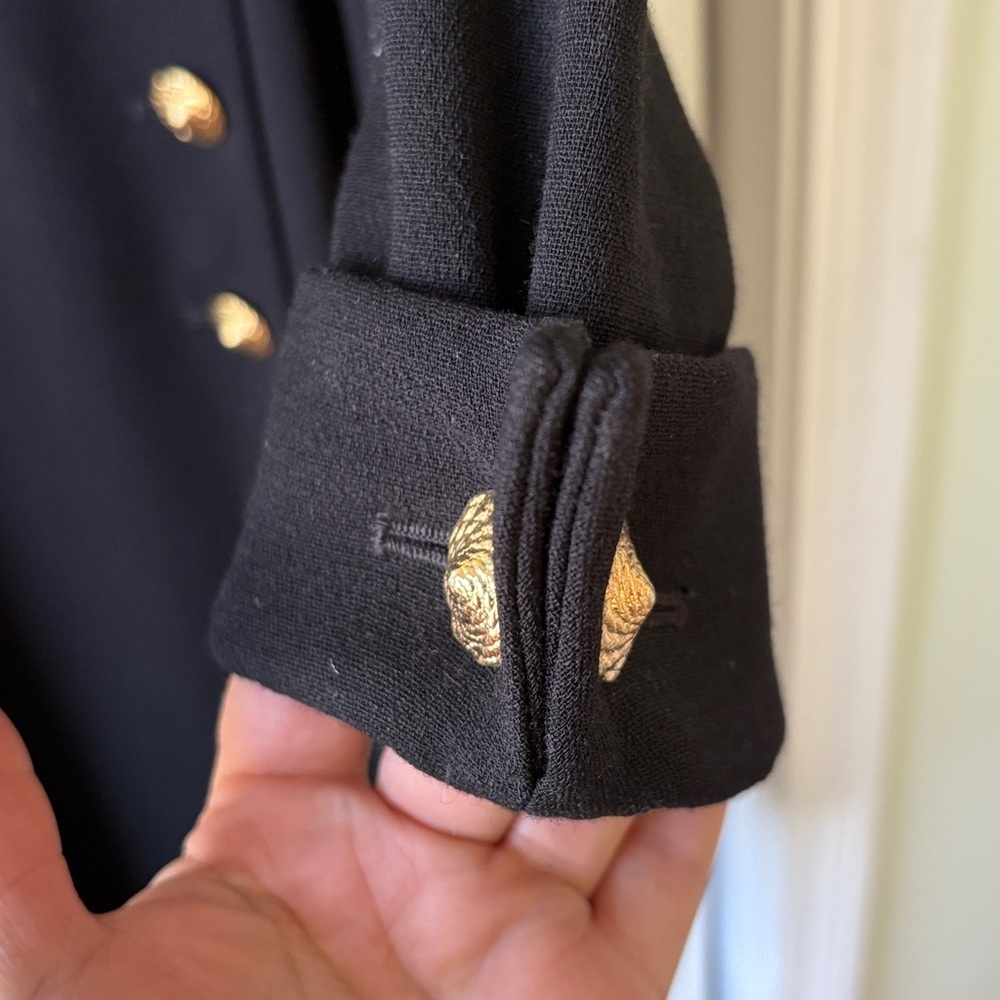 Yves Saint Laurent Encore Vintage Black Wool Crepe Dress 12 - Picture 7 of 14